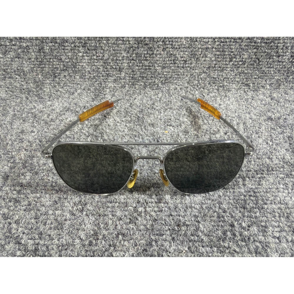 Vintage Randolph Engineering USA Aviator Sunglasses Silver Bayonet Temple 5 1/2